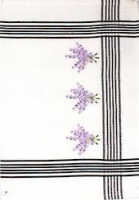 Lavender embroidered tea towel