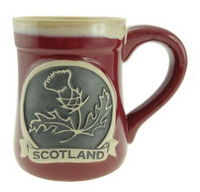 Stoneware Scotland/Thistle Mug Red