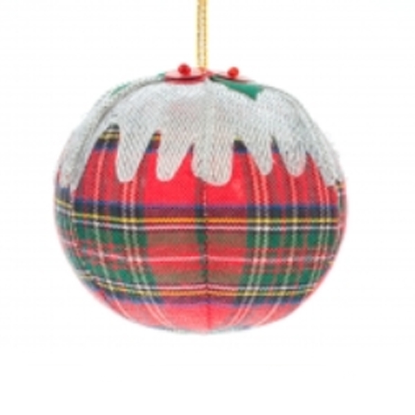Tartan plum pudding Christmas decoration Christmas decorations