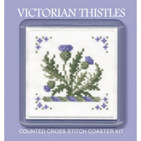 Victorian Thistles Cross Stitch Coaster Kit