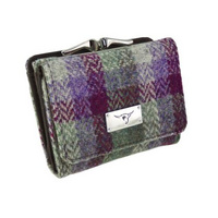 Harris Tweed 'Unst' Small Purse in Green Small Check