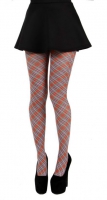 Small diagonal red tartan tights