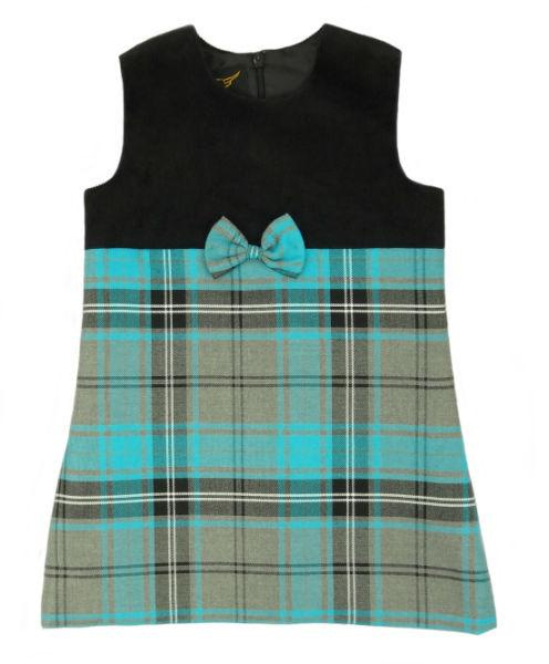 grey and purple tartan pinafore