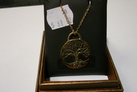 Tree of life disc bronze pendant