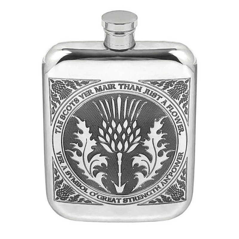 Thistle Flask Rectangle Hip flasks, decanters and tankards The