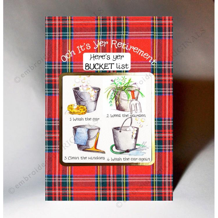 Retirement Card Bucket List Gift Wrap & Cards The Scottish Shop