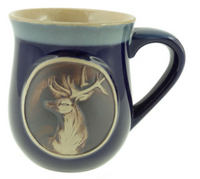 Stoneware Mug with Stag - Blue