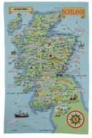 Map of Scotland Tea Towel