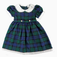 Tartan Dress with Belt Ties in Black Watch