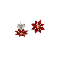 Poinsettia stud earrings