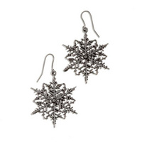 Snowflake drop earrings