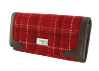 Harris Tweed 'Bute' Long Purse in Red Check