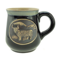 Stoneware Mug with Highland Cow - Black