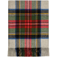 Stewart Silver Dress Tartan Lambswool Blanket