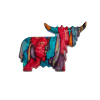 Highland Cow Heather Brooch