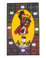 Scottish piper tea towel