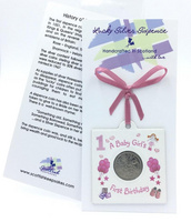 Baby Girl First Birthday Lucky Sixpence Charm