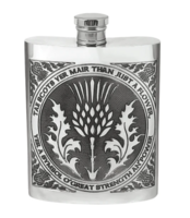 6oz Tae A Thistle Robbie burns scottish pewter hip flask