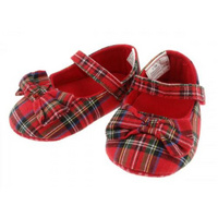 Tartan Baby Shoes with Bow Royal Stewart 