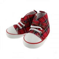 Tartan Baseball Baby Shoes Royal Stewart