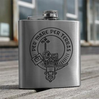 Clan Crest Hip Flask 6oz (available on order only)