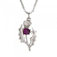 Purple Stone Thistle Pendant