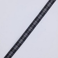 Highland Grey and Black tartan ribbon 10mm