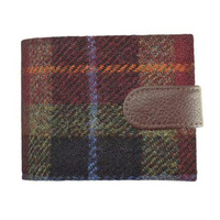 Harris Tweed 'Barra' Wallet with Coin Section in Rust Check