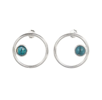 Hoop Sterling Silver Stud Earrings