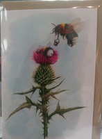 Bumble Bees Thistle Card - Art by Lana Mathieson