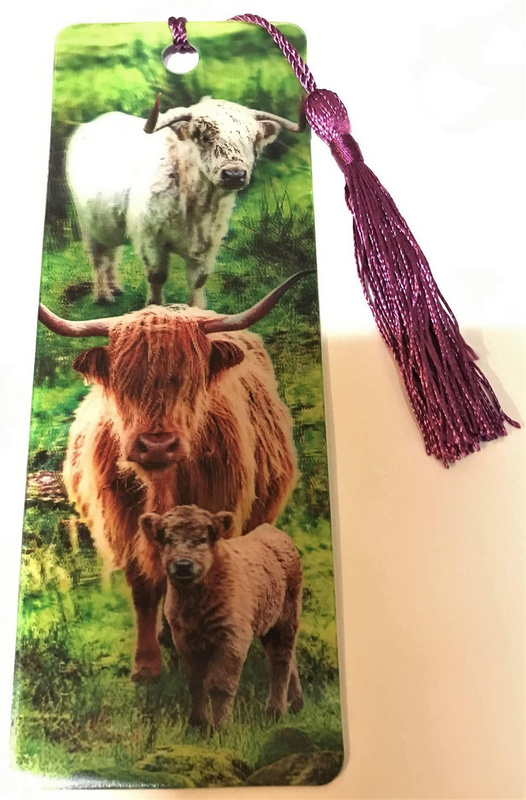 Highland Cow with Calf Bookmark with Ruler Stationery The Scottish Shop