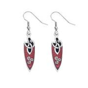 Celtic Earrings Red and Black