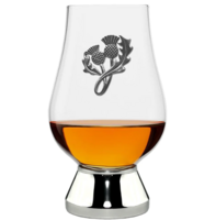 The Glencairn Whisky Glass With Pewter Base and Thistle 200ml