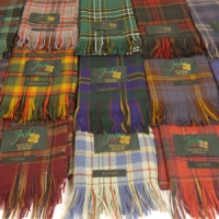 County tartan brushed wool scarves