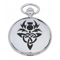 Celtic Thistle Engraved Pocket Watch