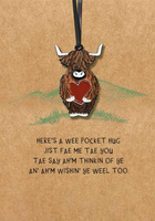 Pocket Hug Enamel Keepsake Charm Highland Coo Card