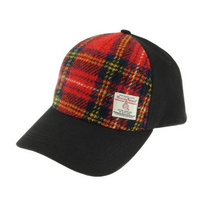 Baseball Cap with Harris Tweed in Royal Stewart