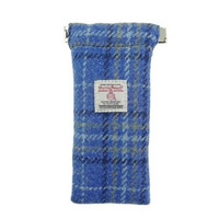 Harris Tweed Glasses Case in Light Blue Check