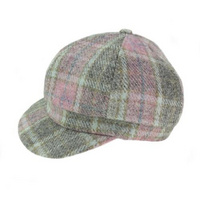 Harris Tweed One-size Ladies Cap in Soft Pink Buchanan