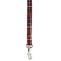 Red tartan dog lead