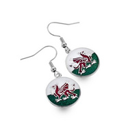 welsh dragon earrings (red white green)